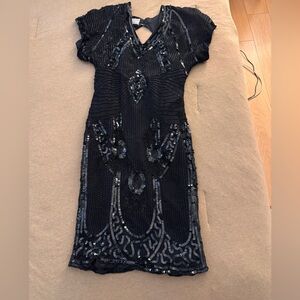 Stenay Black vintage Sequin Midi Dress